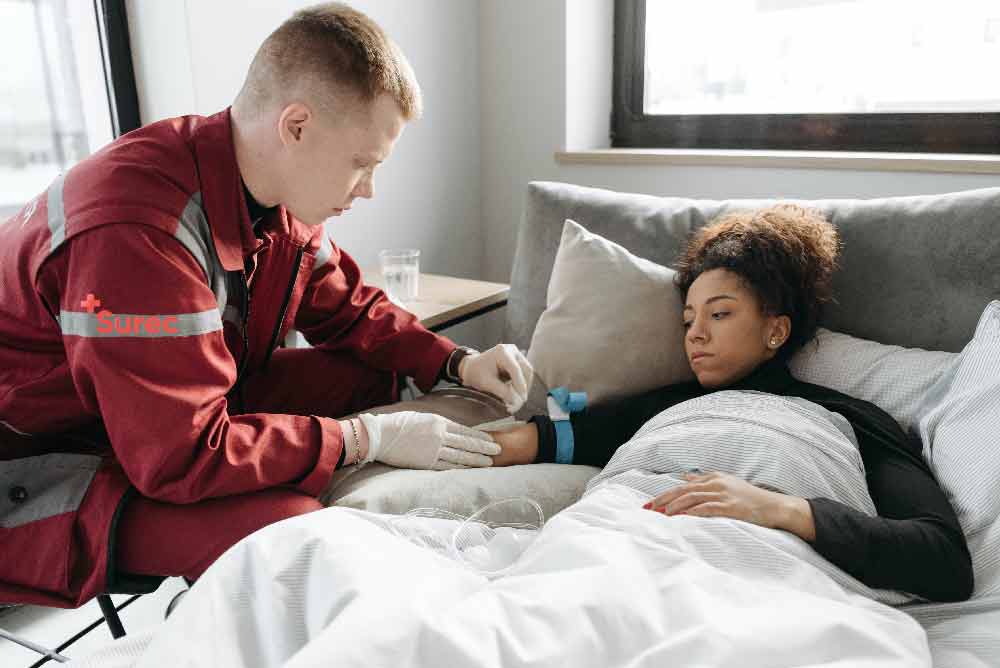 technology in ambulance-Jake with his patient Rose